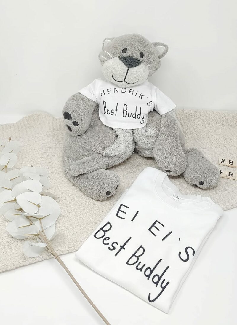 Partner T-Shirts: Kind & Lieblingskuscheltier | Lieblingspuppe | personalisiert mit Wunschnamen | Best Buddy T-Shirts, individuell – Bild 2
