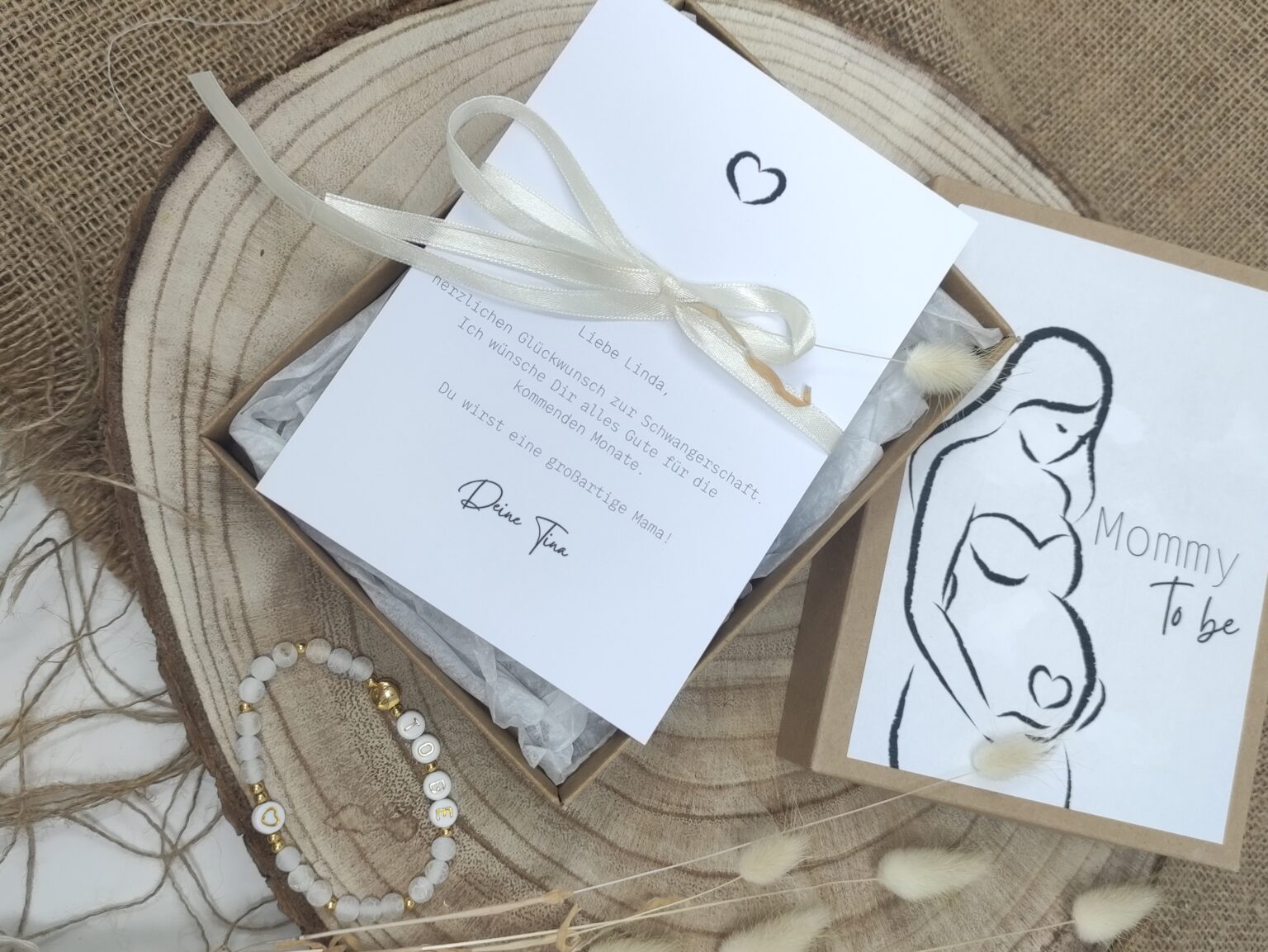 Baby Geschenkbox Als Wiege - Weiße Dekoschachtel Mit Satin Schleife Für Neugeborene