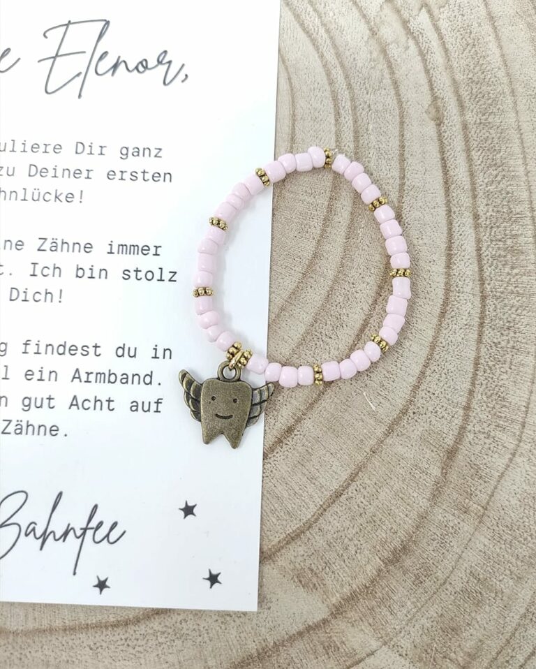 Zahnfee Geschenkset Für Mädchen - Mit Perlenkette, Karte & Säckchen