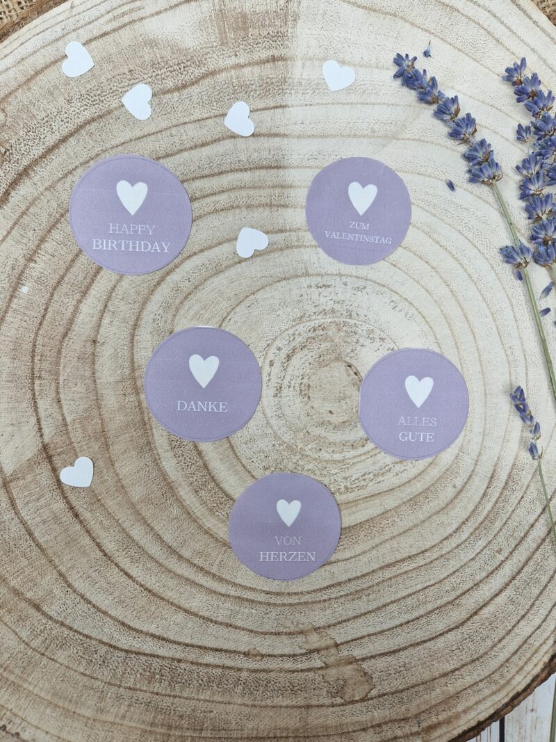Trockenblumenstrauß aus Lavendel und Schleierkraut mit einer personalisierten Gratulationskarte oder einem Sticker mit Spruch kann – Bild 12